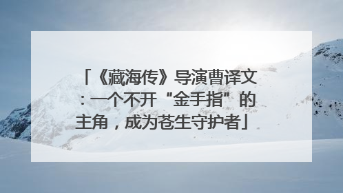 《藏海传》导演曹译文：一个不开“金手指”的主角，成为苍生守护者