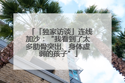 「独家访谈」连线加沙：“我看到了太多肋骨突出、身体虚弱的孩子”
