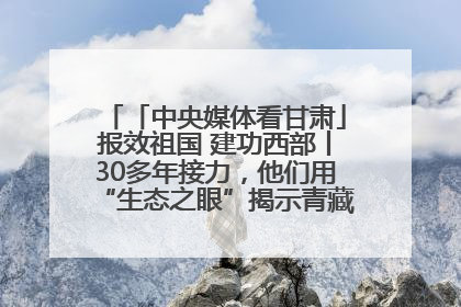 「中央媒体看甘肃」报效祖国 建功西部丨30多年接力，他们用“生态之眼”揭示青藏高原的秘密