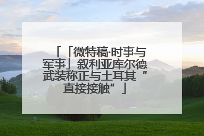 「微特稿·时事与军事」叙利亚库尔德武装称正与土耳其“直接接触”