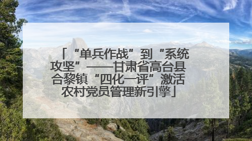 “单兵作战”到“系统攻坚”——甘肃省高台县合黎镇“四化一评”激活农村党员管理新引擎