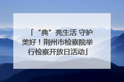 “典”亮生活 守护美好！荆州市检察院举行检察开放日活动