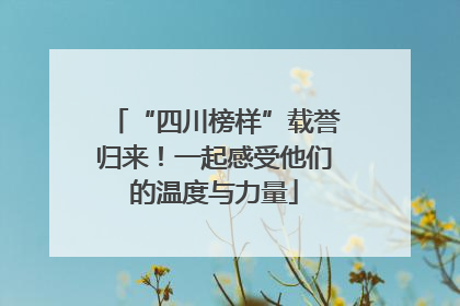 “四川榜样”载誉归来！一起感受他们的温度与力量