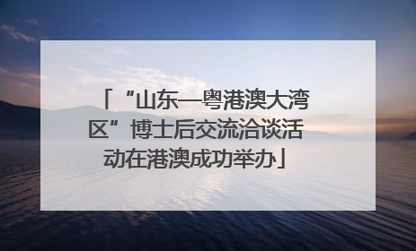 “山东—粤港澳大湾区”博士后交流洽谈活动在港澳成功举办