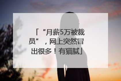 “月薪5万被裁员”，网上突然冒出很多！有猫腻