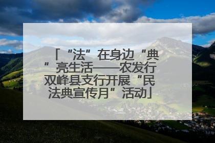 “法”在身边“典”亮生活——农发行双峰县支行开展“民法典宣传月”活动
