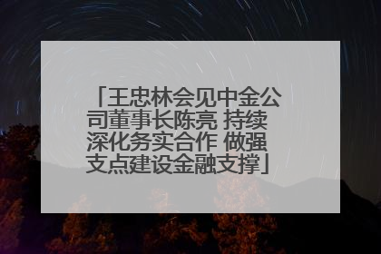 王忠林会见中金公司董事长陈亮 持续深化务实合作 做强支点建设金融支撑