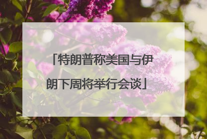 特朗普称美国与伊朗下周将举行会谈