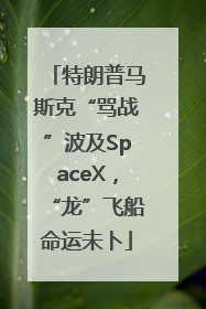 特朗普马斯克“骂战”波及SpaceX，“龙”飞船命运未卜