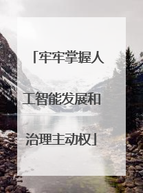 牢牢掌握人工智能发展和治理主动权