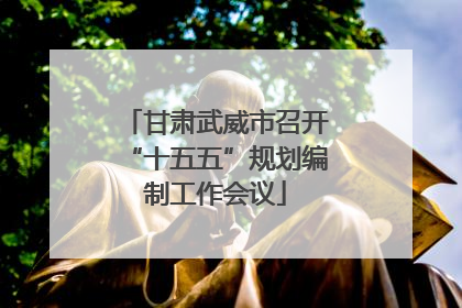 甘肃武威市召开“十五五”规划编制工作会议