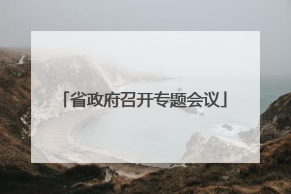 省政府召开专题会议