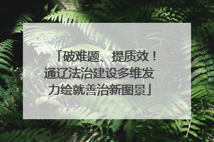 破难题、提质效！通辽法治建设多维发力绘就善治新图景
