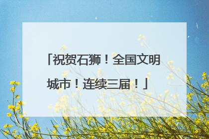 祝贺石狮！全国文明城市！连续三届！