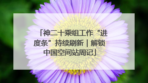 神二十乘组工作“进度条”持续刷新｜解锁中国空间站周记