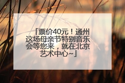 票价40元！通州这场母亲节特别音乐会等您来，就在北京艺术中心~