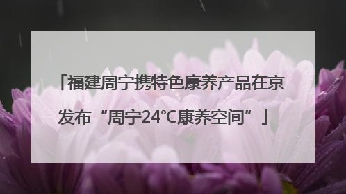 福建周宁携特色康养产品在京发布“周宁24℃康养空间”