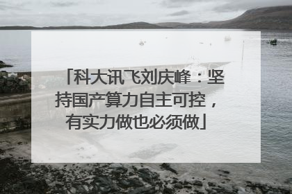 科大讯飞刘庆峰：坚持国产算力自主可控，有实力做也必须做