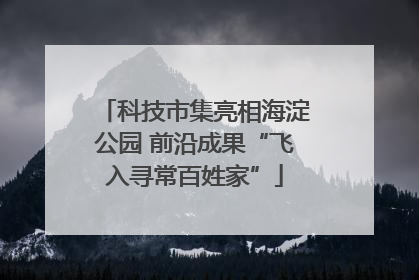 科技市集亮相海淀公园 前沿成果“飞入寻常百姓家”