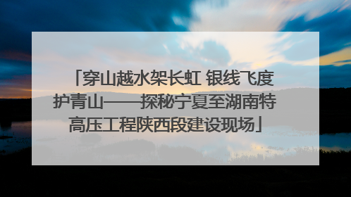 穿山越水架长虹 银线飞度护青山——探秘宁夏至湖南特高压工程陕西段建设现场