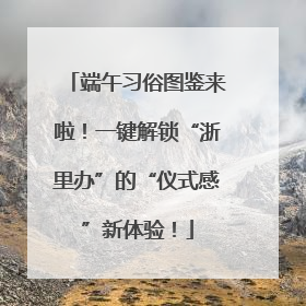 端午习俗图鉴来啦！一键解锁“浙里办”的“仪式感”新体验！