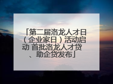 第二届洛龙人才日（企业家日）活动启动 首批洛龙人才贷、助企贷发布