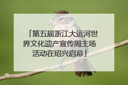 第五届浙江大运河世界文化遗产宣传周主场活动在绍兴启幕
