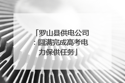 罗山县供电公司：圆满完成高考电力保供任务