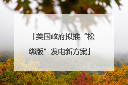 美国政府拟推“松绑版”发电新方案