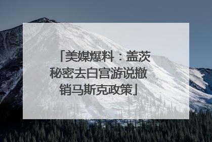 美媒爆料：盖茨秘密去白宫游说撤销马斯克政策