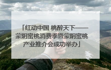 红动中国 桃醉天下——蒙阴蜜桃消费季暨蒙阴蜜桃产业推介会成功举办