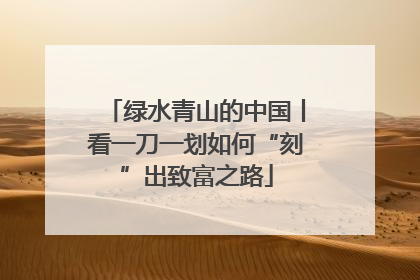 绿水青山的中国丨看一刀一划如何“刻”出致富之路