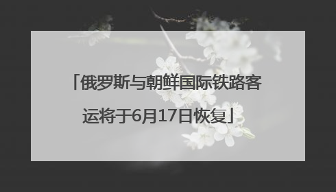 俄罗斯与朝鲜国际铁路客运将于6月17日恢复
