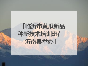 临沂市黄瓜新品种新技术培训班在沂南县举办