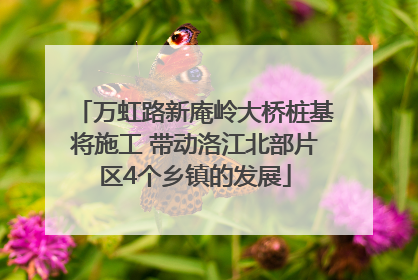 万虹路新庵岭大桥桩基将施工 带动洛江北部片区4个乡镇的发展