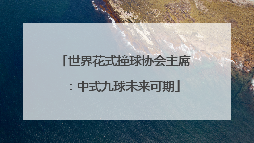 世界花式撞球协会主席：中式九球未来可期