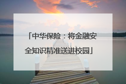 中华保险：将金融安全知识精准送进校园