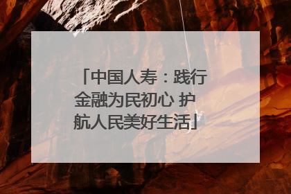中国人寿：践行金融为民初心 护航人民美好生活