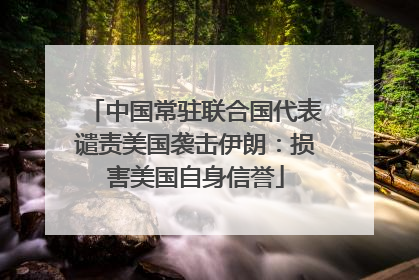 中国常驻联合国代表谴责美国袭击伊朗：损害美国自身信誉