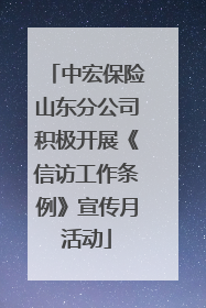 中宏保险山东分公司积极开展《信访工作条例》宣传月活动