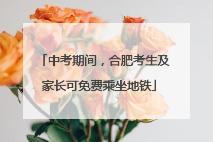 中考期间，合肥考生及家长可免费乘坐地铁