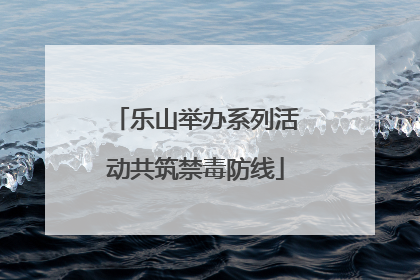 乐山举办系列活动共筑禁毒防线