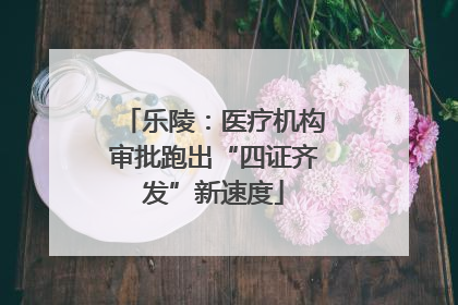 乐陵：医疗机构审批跑出“四证齐发”新速度