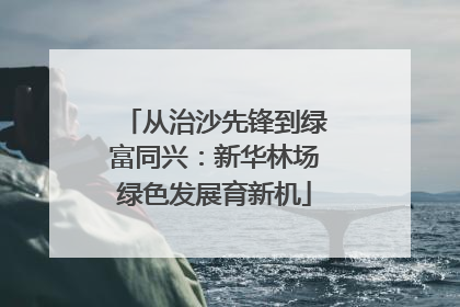 从治沙先锋到绿富同兴：新华林场绿色发展育新机