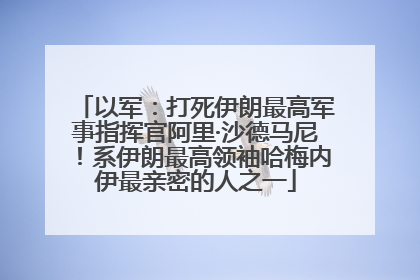 以军：打死伊朗最高军事指挥官阿里·沙德马尼！系伊朗最高领袖哈梅内伊最亲密的人之一
