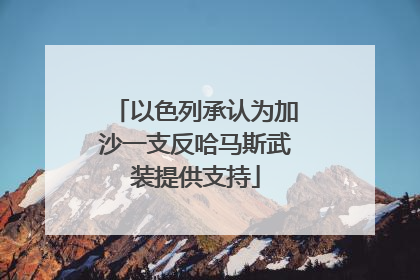 以色列承认为加沙一支反哈马斯武装提供支持