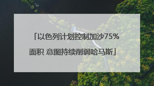 以色列计划控制加沙75%面积 意图持续削弱哈马斯
