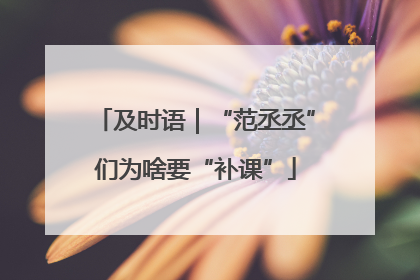 及时语｜“范丞丞”们为啥要“补课”