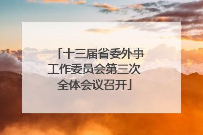 十三届省委外事工作委员会第三次全体会议召开
