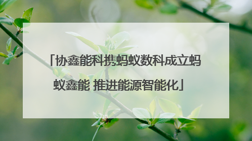 协鑫能科携蚂蚁数科成立蚂蚁鑫能 推进能源智能化